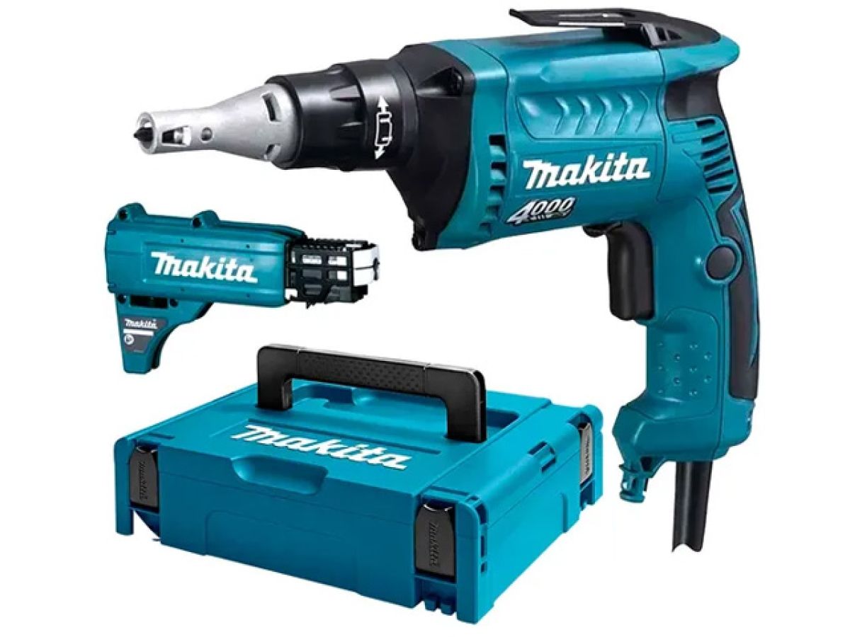 шуруповерт makita fs 4000 jx2 в кейсе + аксессуары (570 вт, патрон внутр. шестигр. 1/4", 16 нм, шурупы до 6 мм) fs4000jx2 от BTSprom.by