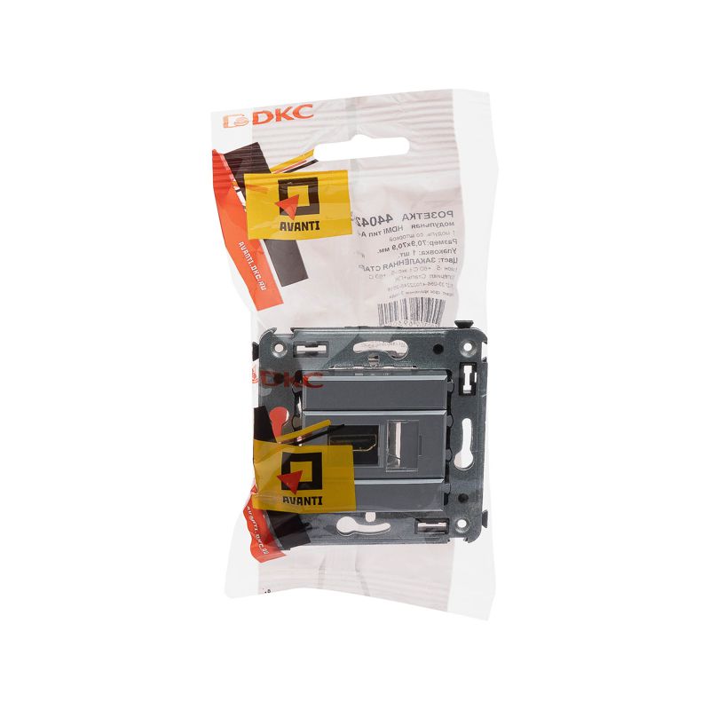  Розетка HDMI 1-м СП Avanti "Закаленная сталь" тип А-А DKC 4404253 фото в каталоге от BTSprom.by