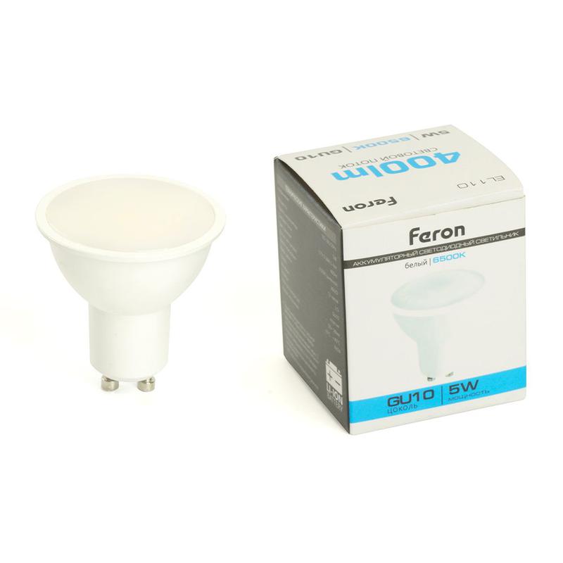 светильник аккумуляторный 5вт gu10 ac/dc бел. el110 feron 48982 от BTSprom.by