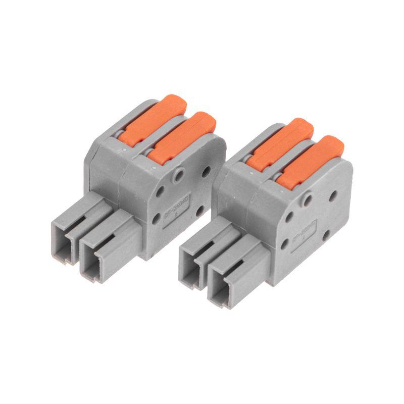  Клемма СМК 222-422R проходная разъемная 2 полюса сер. 0.2-2.5/4кв.мм Rexant 07-5262 фото в каталоге от BTSprom.by