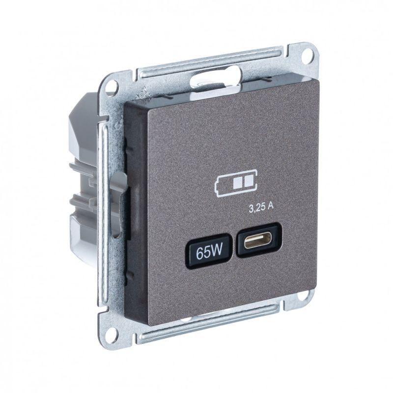 розетка usb atlasdesign тип c 65вт qc pd высокоскор. зу механизм мокко se atn000627 от BTSprom.by