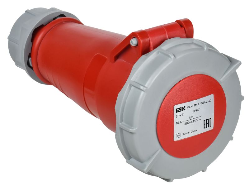 розетка переносная сси-2142 16а 4п 3p+pe 6ч 380в ip67 iek psr22-016-4-0-67 от BTSprom.by