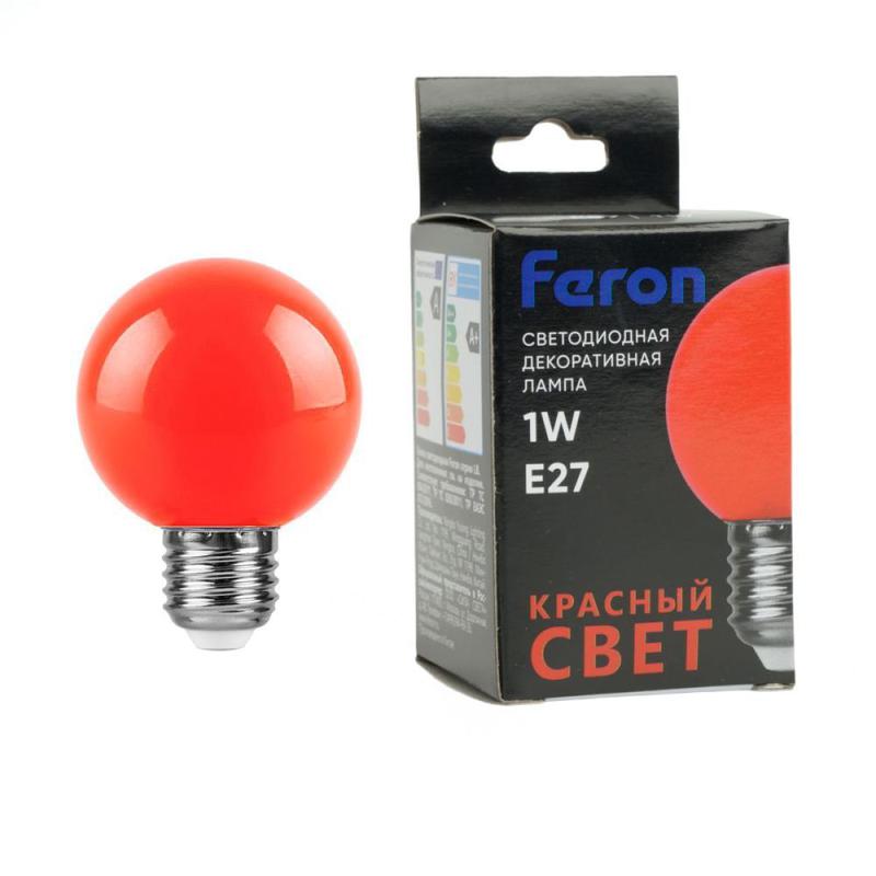 лампа светодиодная 1вт 230в e27 g45 матов. lb-37 красн. feron 25116 от BTSprom.by