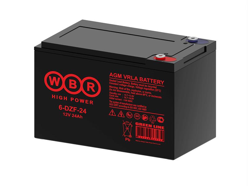 аккумулятор тяговый 12в 24а.ч wbr 6-dzf-24 wbr от BTSprom.by