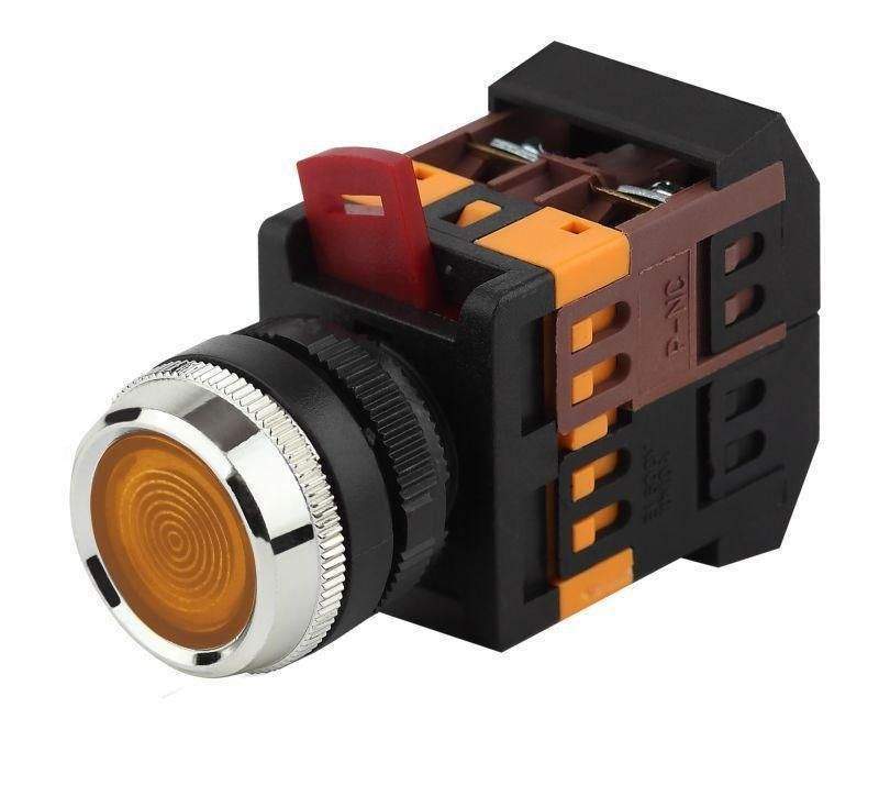 кнопка ablfs-22 желт. d22мм неон/240в 1з+1р bbt30-ablfs-k05e эра б0045655 от BTSprom.by