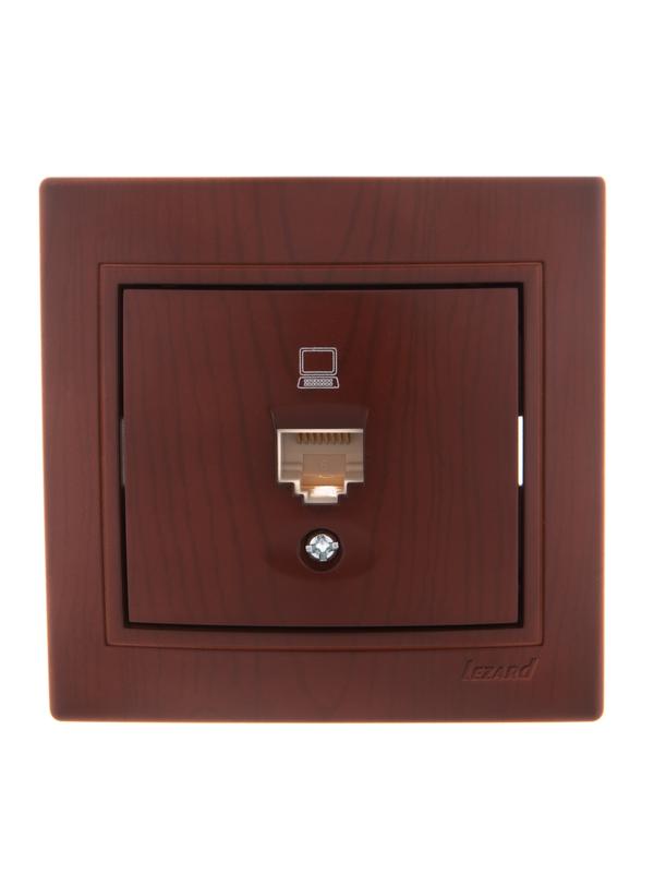 розетка компьютерная 1-м сп mira rj45 16а ip20 вишня lezard 701-0601-139 от BTSprom.by