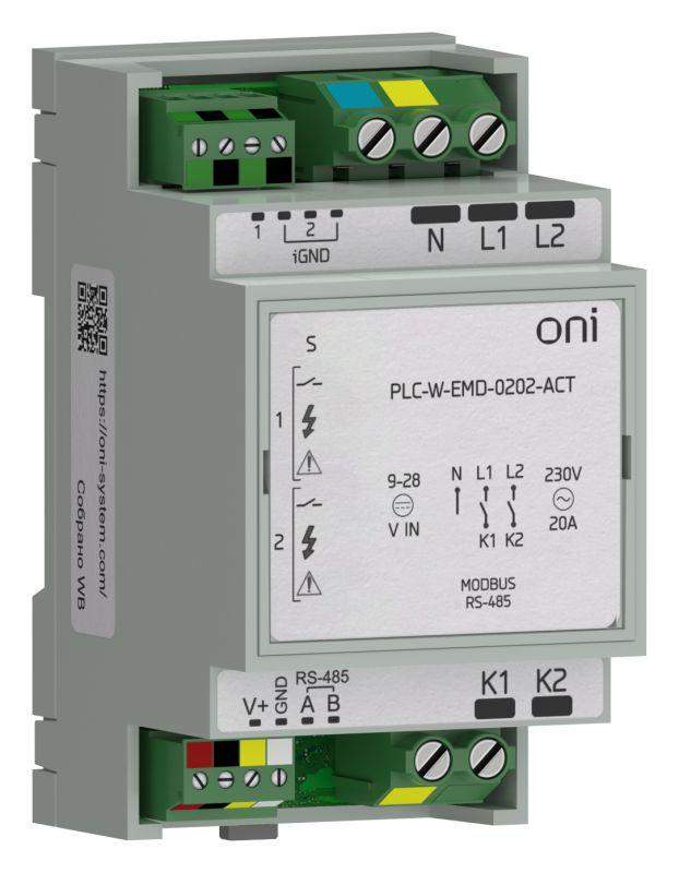 расширение коммутирующее 2 di 2 do с изм. мощн. плк w. oni plc-w-emd-0202-act от BTSprom.by