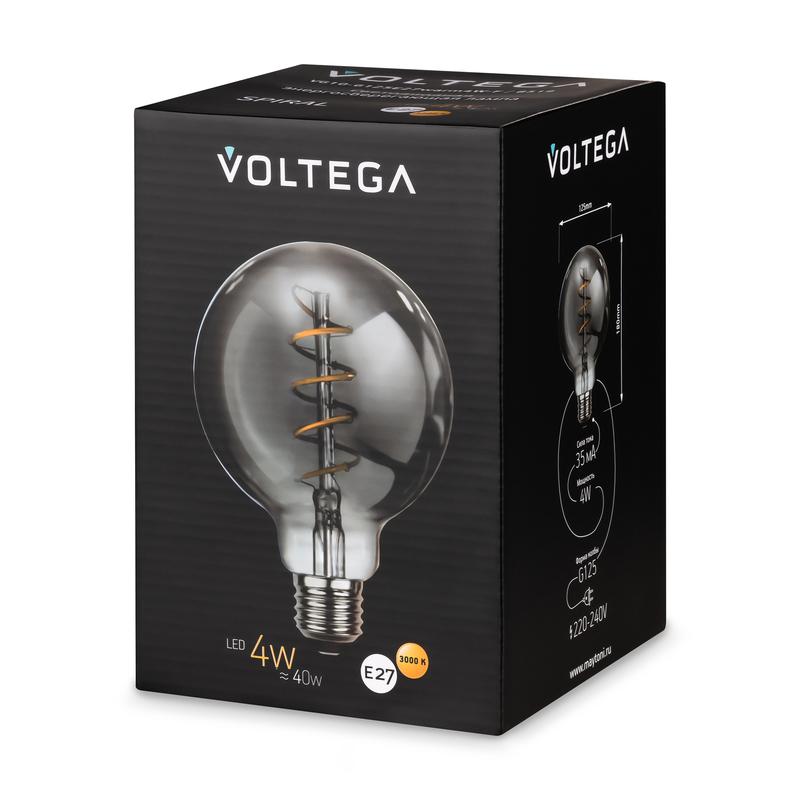 Лампа светодиодная филаментная Loft 271 G125 4Вт 3000К E27 Voltega 8519 фото в каталоге от BTSprom.by