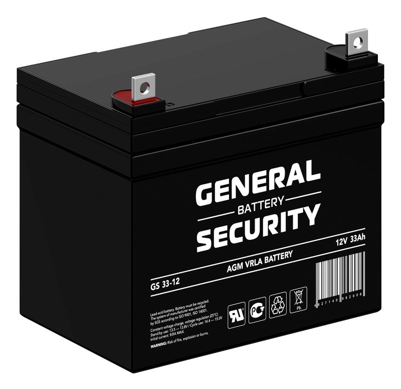  Аккумулятор 12В 33А.ч General Security GS33-12 фото в каталоге от BTSprom.by