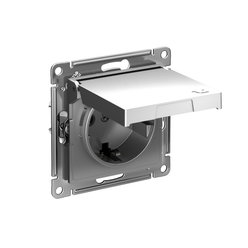 розетка atlasdesign 16а ip20 с заземл. защ. шторки с крышкой быстрозажим. клем. механизм сталь se atn000946s от BTSprom.by