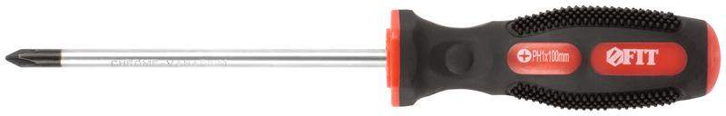 отвертка "универсал" crv сталь прорезинен. ручка профи 5х100мм рн1 fit 55106 от BTSprom.by