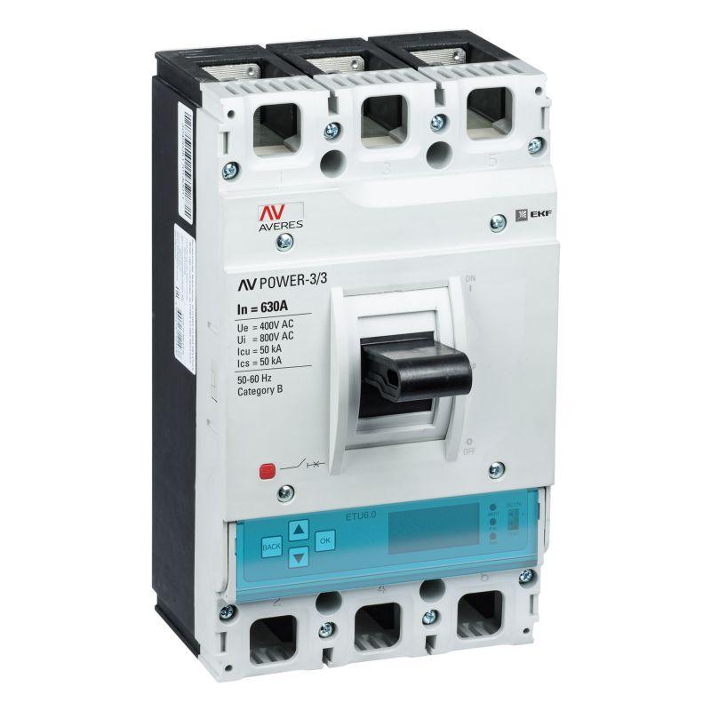 выключатель автоматический 3п 630а 50ка av power-3/3 etu6.2 averes ekf mccb-33-630-6.2-av от BTSprom.by