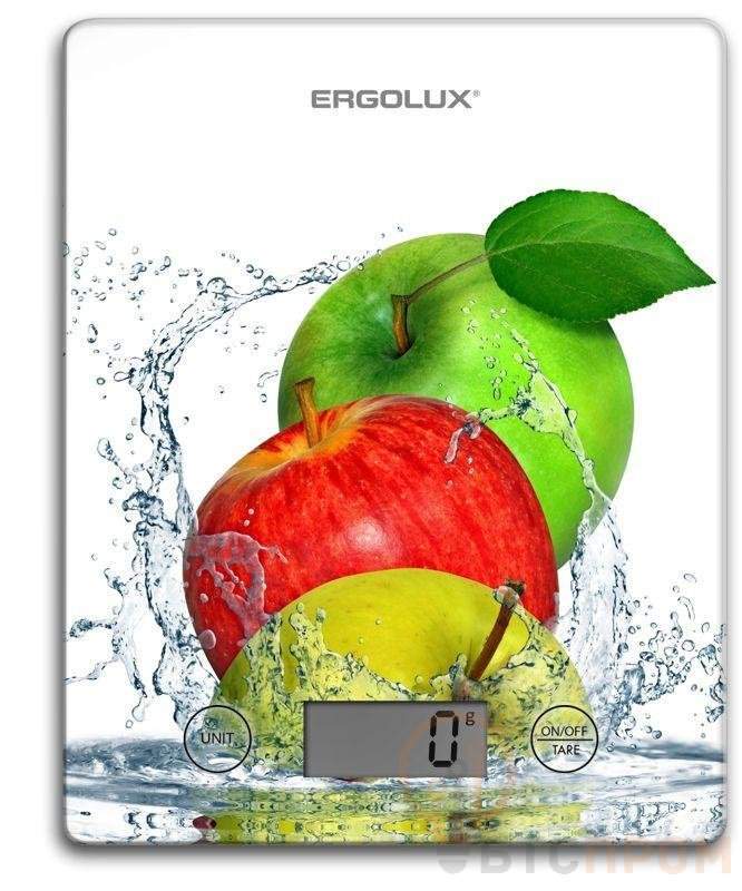 весы кухонные elx-sk02-с01 до 5кг 195х142мм бел. яблоки ergolux 13602 от BTSprom.by