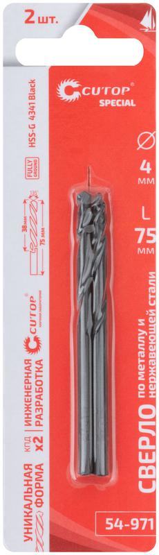  Сверло по металлу Special HSS-G 4х75/38мм (уп.2шт) Cutop 54-971 фото в каталоге от BTSprom.by