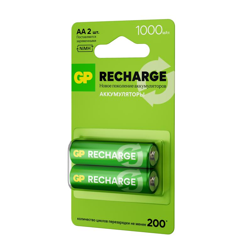  Аккумулятор AA/HR6 RECHARGE 1.2В 1000мА.ч 100AAHCV-2CRSBC2 16/96 (блист.2шт) GP 20252 фото в каталоге от BTSprom.by