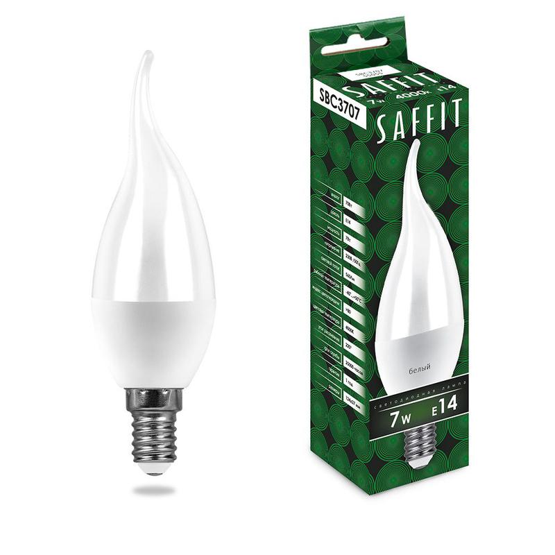 лампа светодиодная 7вт 230в e14 4000к на ветру c37t sbc3707 saffit 55055 от BTSprom.by