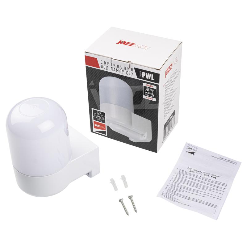  Светильник PWL 155085 SAUNA WHITE E27 IP54 230В термостойкий для саун бел. JazzWay 5061873 фото в каталоге от BTSprom.by