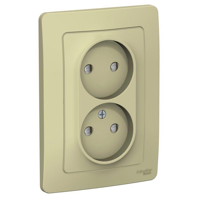 розетка 2-м сп blanca 16а ip20 250в без заземл. защ. шторки беж. se blnrs000127 от BTSprom.by