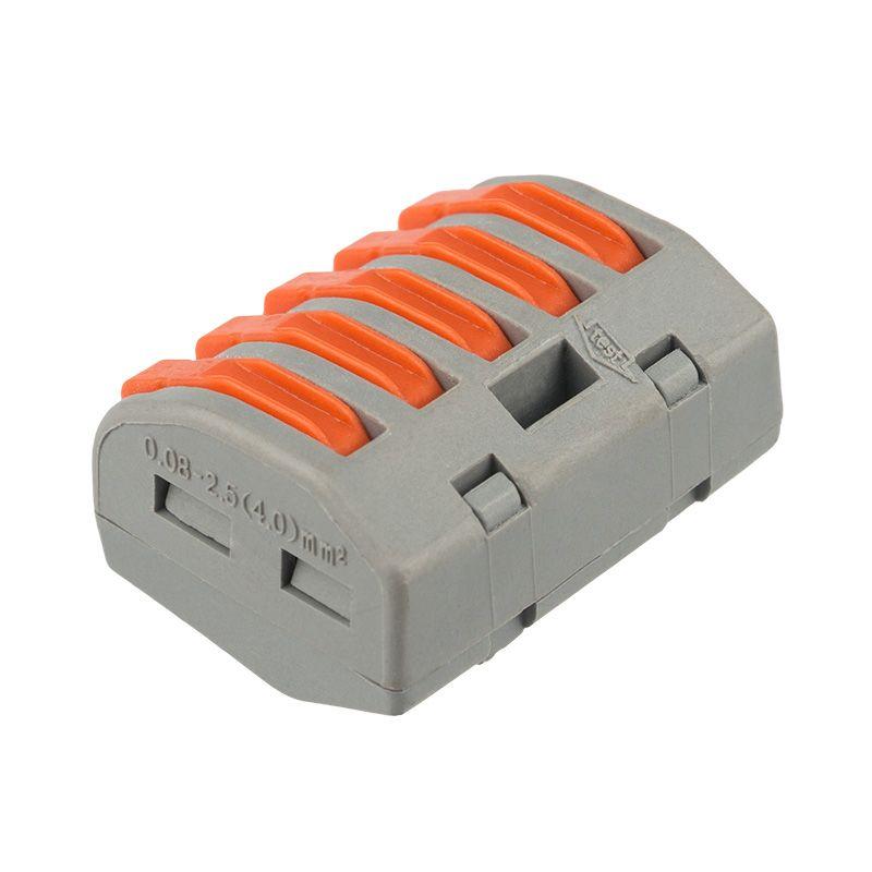  Клемма строительно-монтажная СМК 222-415 5-проводная 0.08-2.5/4кв.мм сер. (уп.40шт) Rexant 07-5255-4 фото в каталоге от BTSprom.by