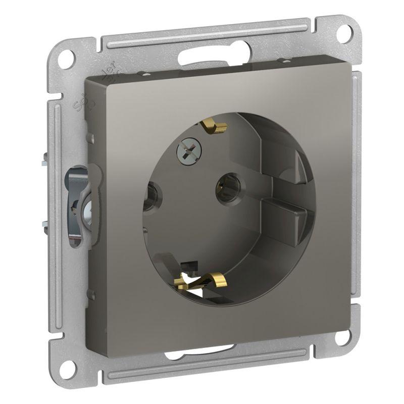 розетка 1-м сп atlasdesign 16а ip20 с заземл. механизм сталь se atn000943 от BTSprom.by