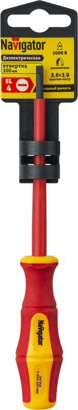  Отвертка диэлектрическая 93 428 NHT-Otd03-SL4-100 Navigator 93428 фото в каталоге от BTSprom.by