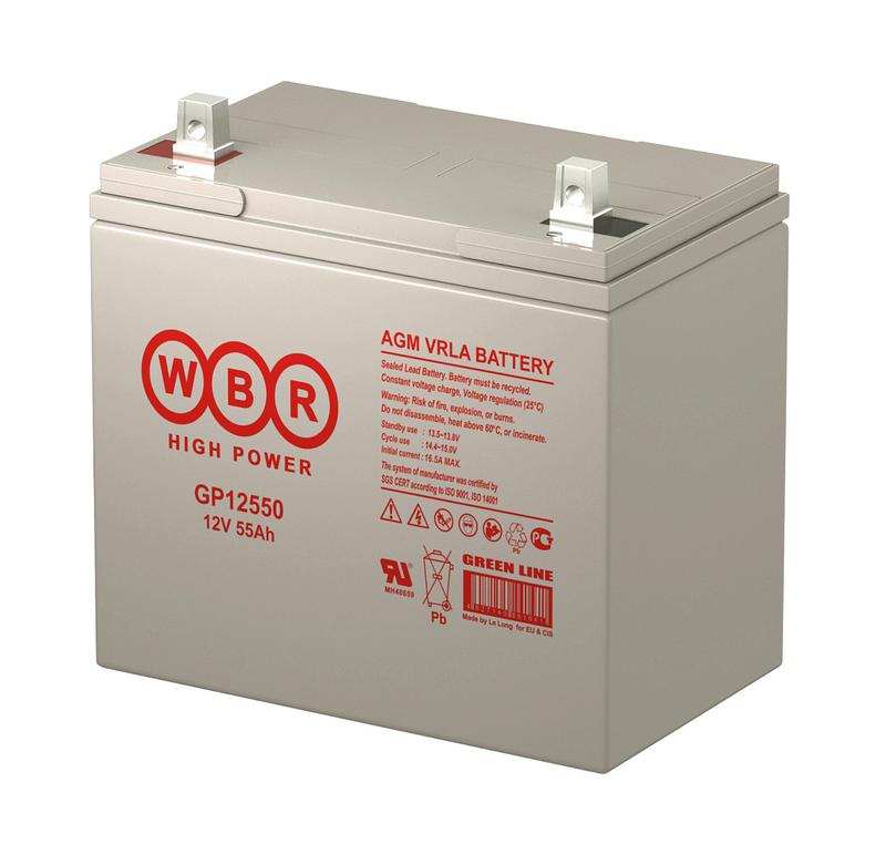  Аккумулятор 12В 55А.ч WBR GP12550 WBR фото в каталоге от BTSprom.by
