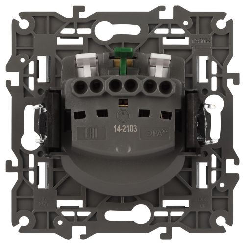  Розетка Elegance 14-2103-16 16А 250В 2P+E Schuko защ. шторки с крышкой титан Эра Б0065811 фото в каталоге от BTSprom.by