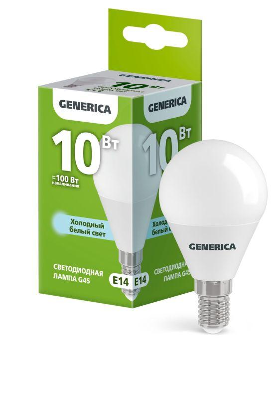 лампа светодиодная g45 10вт шар 6500к e14 230в generica ll-g45-10-230-65-e14-g от BTSprom.by