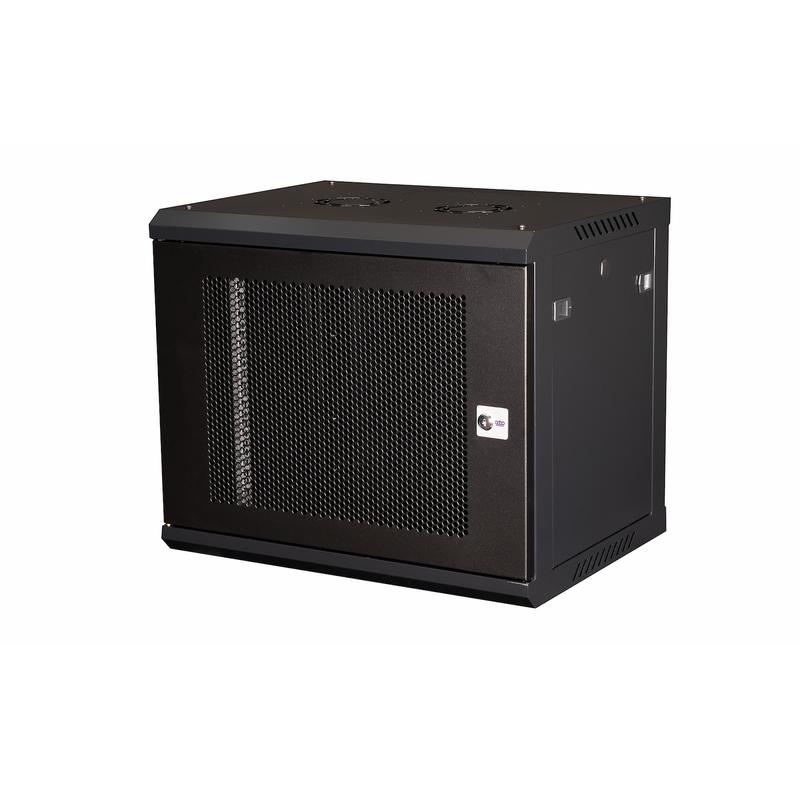 шкаф телекоммуникационный настен. 19дюйм 9u 501х600х450мм дверь перфорация черн. datarex dr-652001 от BTSprom.by