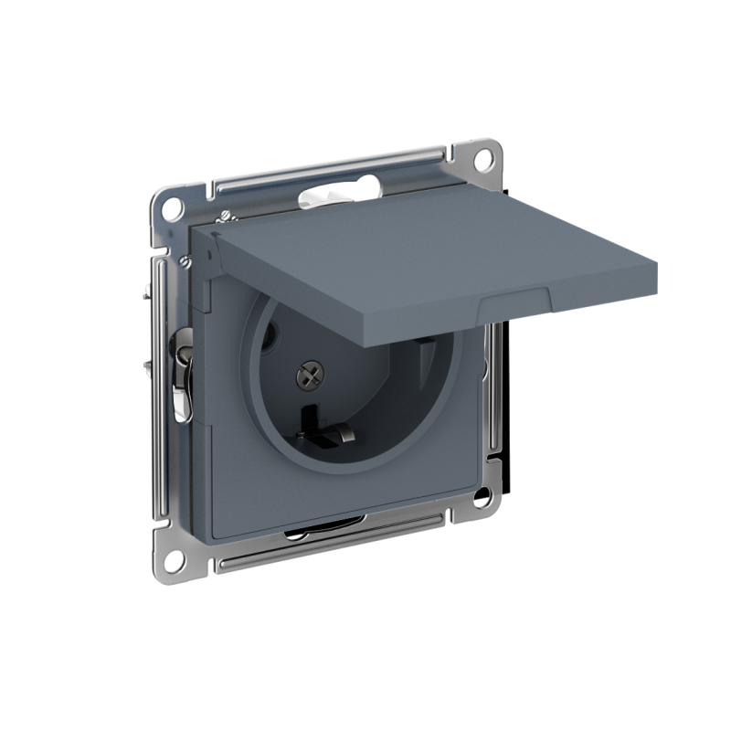 розетка 1-м сп atlasdesign 16а ip20 с заземл. защ. шторки с крышкой механизм грифель se atn000746 от BTSprom.by