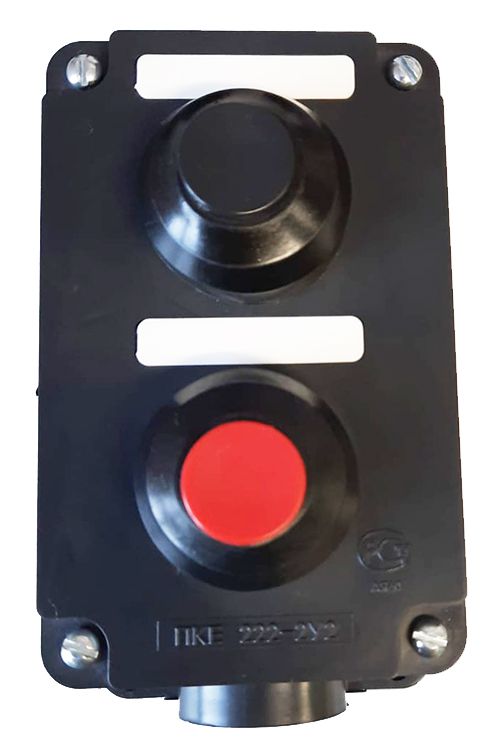 пост управления пке 222-2 у2 10а 660в 2 элемента черн. и красн. цилиндр (с протектором) накладной ip54 электротехник et012026 от BTSprom.by