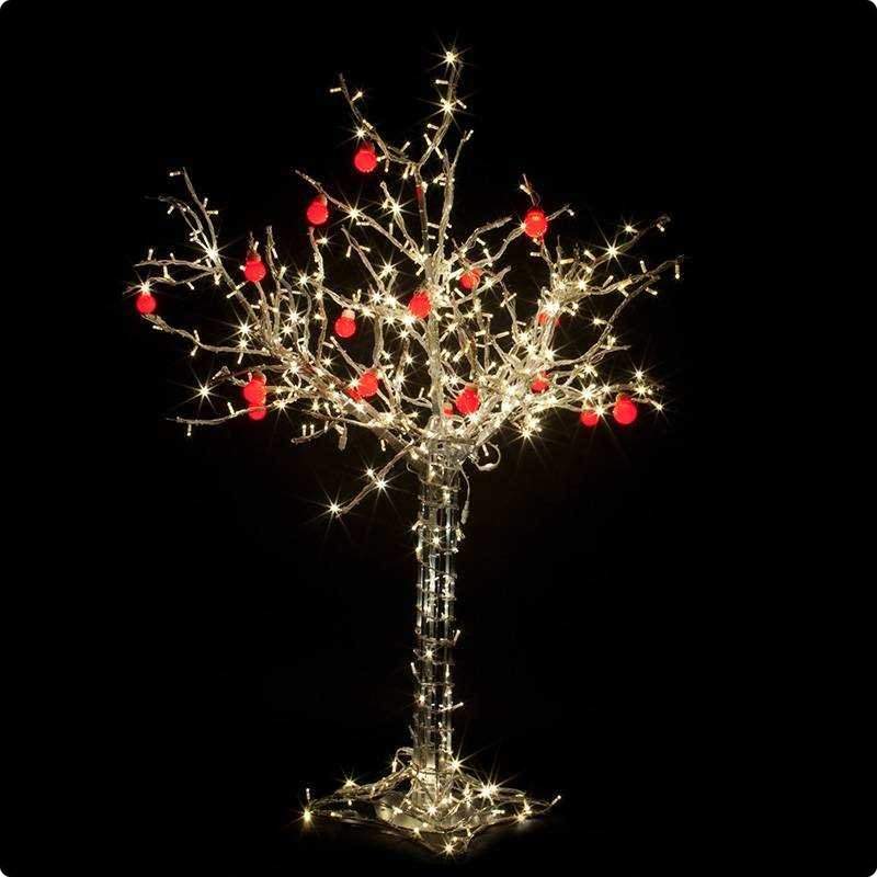 светодиодное дерево "яблоня", высота 2 м, 18 красных яблок, теплый белый светодиоды, ip 54, понижающий трансформатор в комплекте, neon-night от BTSprom.by