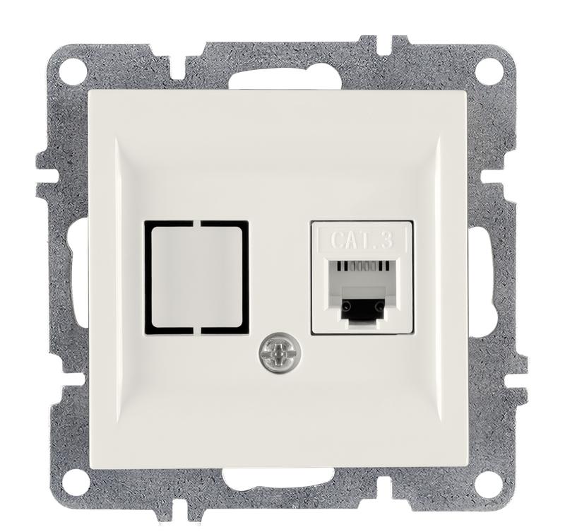 розетка телефонная 1вых. сп 1мод. lavin/karen rj45 кат.3 механизм бел. arvia 50 01 1000 221 от BTSprom.by