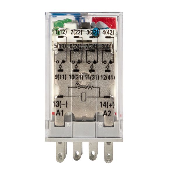  Реле промежуточное RPAt 22/4 5А 24В DC с кнопкой и мех. индикацией AVERES EKF rpat-22-4-24DC фото в каталоге от BTSprom.by