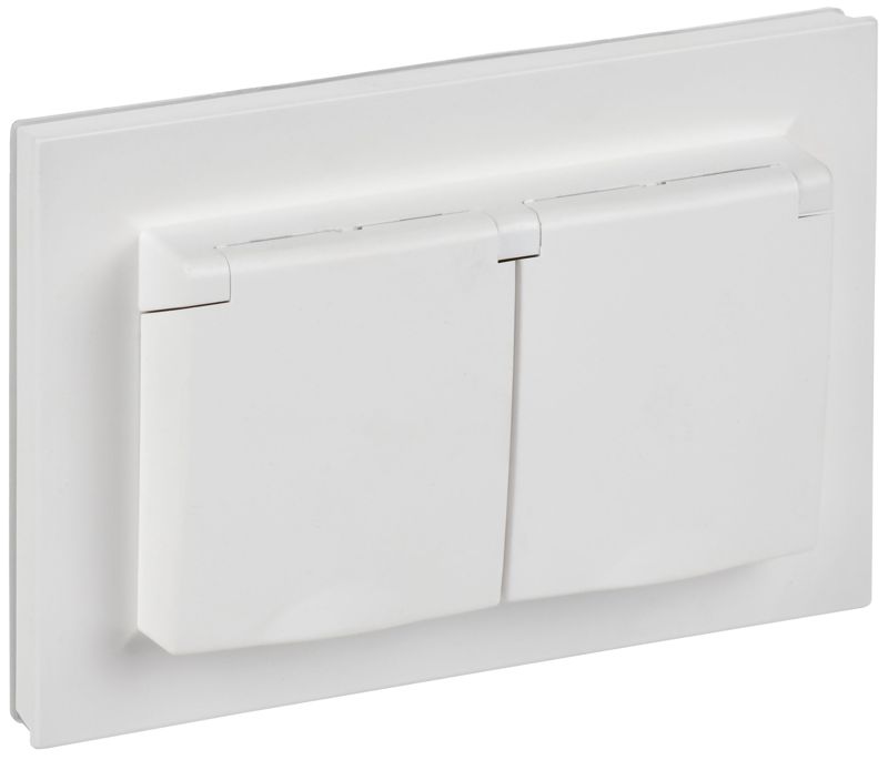 розетка 2-м сп brite рсбш12-3-44-браб 16а ip44 в сборе с крышкой арктич. бел. iek br-r26-16-44-k91-f от BTSprom.by