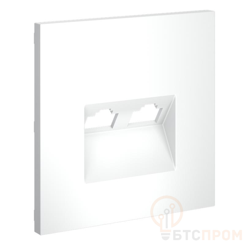  Накладка для розетки компьютерной двойной RJ45+RJ45 кат.6 S70 матов. бел. Voltum VLS001402 фото в каталоге от BTSprom.by