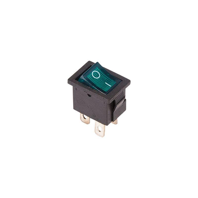 выключатель клавишный 250в 6а (4с) on-off зел. с подсветкой mini (rwb-207 sc-768) rexant 36-2193 от BTSprom.by