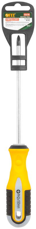  Отвертка "Старт" CrV сталь прорезиненная ручка 6х150мм РН2 FIT 55178 фото в каталоге от BTSprom.by
