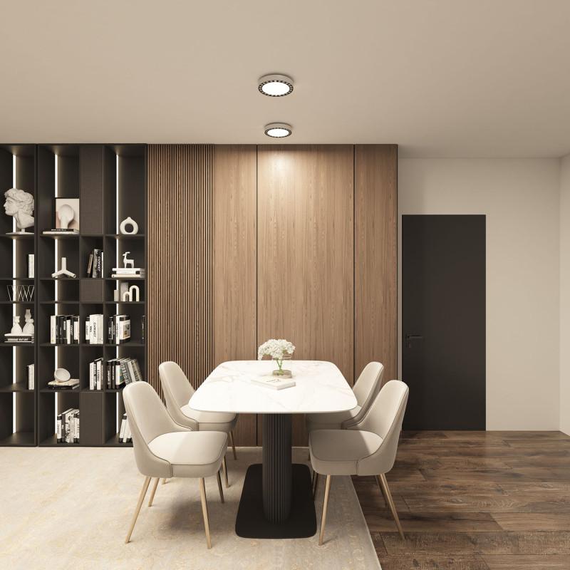  Светильник DUAL 18+18Вт 4000К IP20 d212мм LED накладной алюм./акрил бел./черн. DENKIRS 723078 фото в каталоге от BTSprom.by