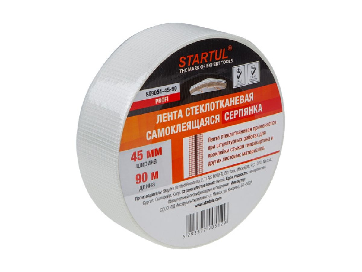 лента стеклотканевая (серпянка) 45ммх90м самокл. startul profi (st9051-45-90) st9051-45-90 от BTSprom.by