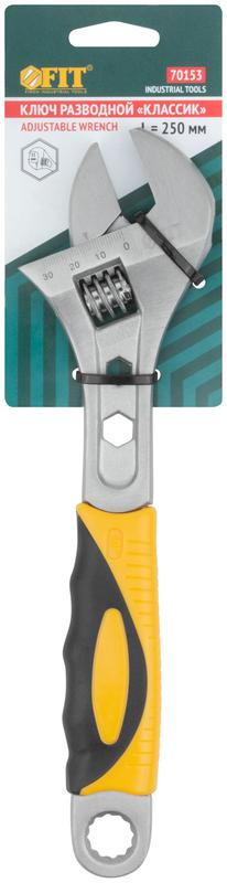  Ключ разводной "Классик" шкала увелич. захват прорезин. ручка 250мм 33мм FIT 70153 фото в каталоге от BTSprom.by
