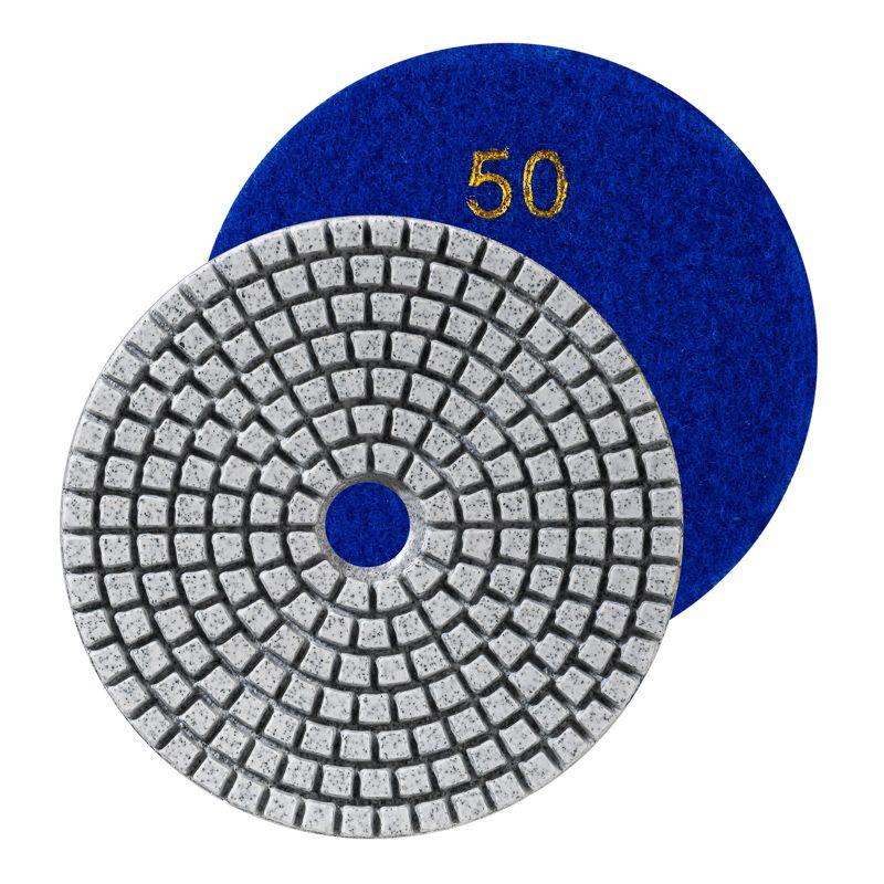 круг алмазный гибкий шлифовальный черепашка 100мм p50 сухое/мокрое шлифование kranz kr-90-0301 от BTSprom.by