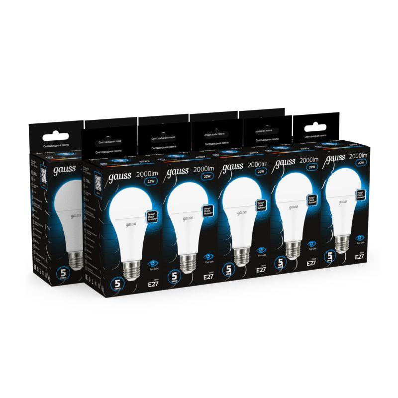 Лампа светодиодная Black 22Вт A70 грушевидная 6500К холод. бел. E27 2000лм GAUSS 102502322 фото в каталоге от BTSprom.by