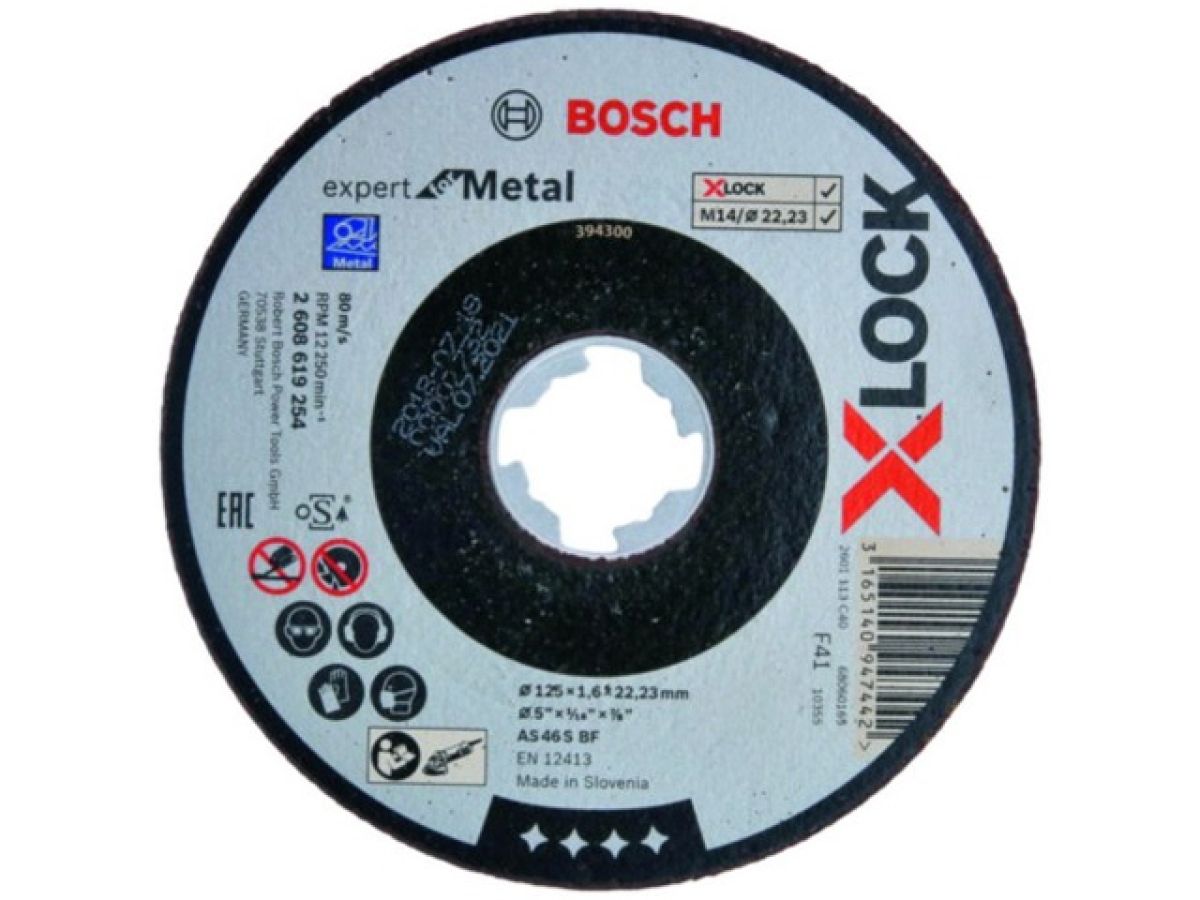 круг отрезной 125х1.6x22.2 мм для металла x-lock expert for metal bosch (прямой, подходит для всех типов ушм) 2608619254 от BTSprom.by
