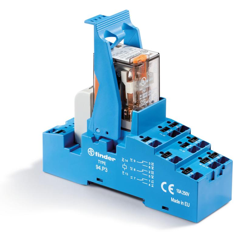 модуль интерфейсный (сборка 55.33.9.024.0010 + 99.02.9.024.99 + 94.p3spa) электромеханич. реле 3co 10а agni 24в dc ip20 безвинт. клеммы push-in пластик. клипса led + диод finder 58p390240050spa от BTSprom.by