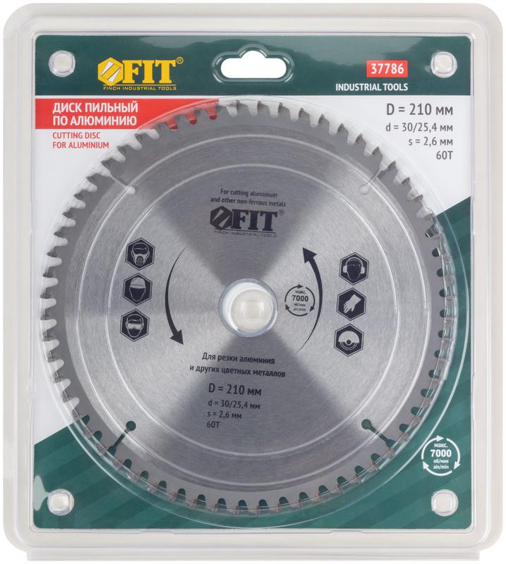  Диск пильный для циркулярных пил по алюм. 210х30/25.4х60T FIT 37786 фото в каталоге от BTSprom.by
