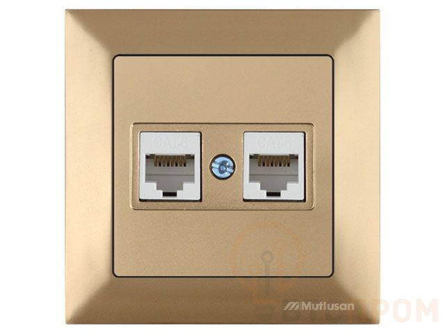 Розетка компьютерная 2xRJ45 (Cat6, скрытая) золото, DARIA, MUTLUSAN ((2xRJ 45) 8-pin, соединения типа 568A или 568B) 2120 141 0180 фото в каталоге от BTSprom.by  Розетка компьютерная 2xRJ45 (Cat6, скрытая) золото, DARIA, MUTLUSAN ((2xRJ 45) 8-pin, соединения типа 568A или 568B) 2120 141 0180 фото в каталоге от BTSprom.by