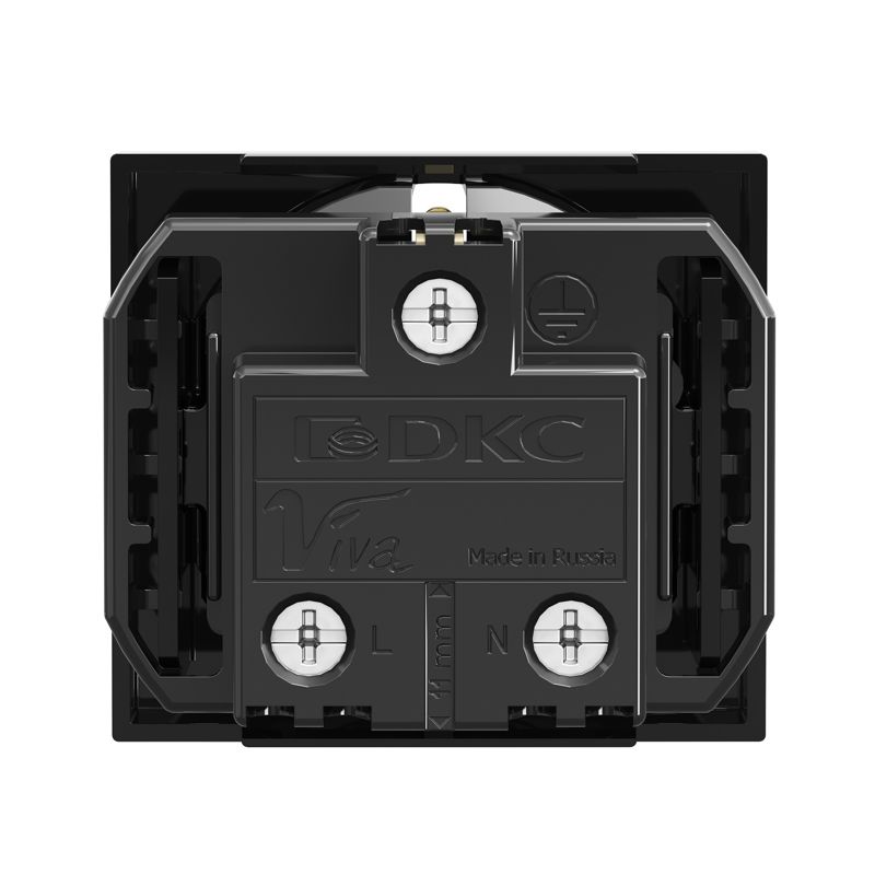  Розетка 1-м 2мод. Viva 16А IP20 2P+E с заземл. защ. шторки черн. DKC 45205 фото в каталоге от BTSprom.by