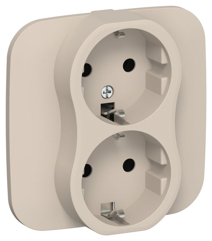 розетка 2-м сп flite рс12-0-а-флл 16а с заземл. без защ. шторок в сборе механизм льняной iek fi-r21a-16-k88 от BTSprom.by