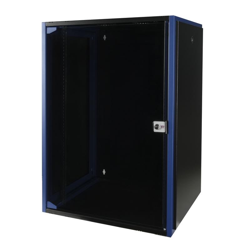 шкаф настенный 19дюйм 18u 600х450 дв. стекл. черн. datarex dr-600411 от BTSprom.by